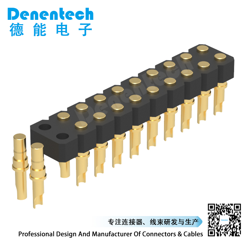 Denentech Promotional products 3.0MM H2.5MM solder dual row female pogo pin connector 